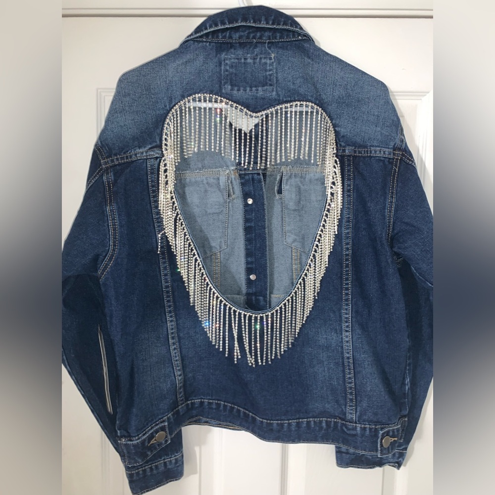 Rhinestone Heart Denim Jacket TAYLOR SWIFT ERAS TOUR